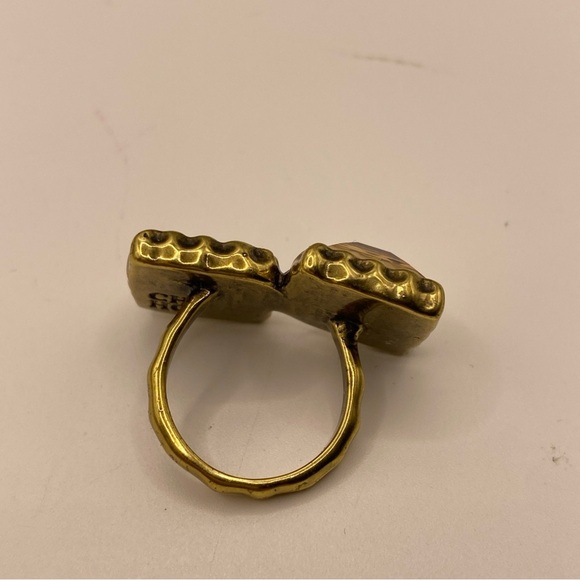 Carolina Herrera Luxury Vintage Dual Stone Ring from the 80s Gold Plated B/6.5” - Picture 5 of 13